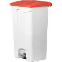 Poubelle rouge à pédale plastique 90L