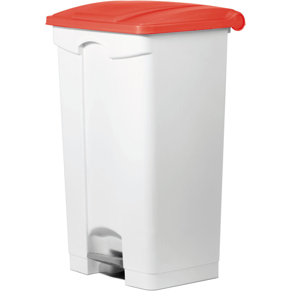 Poubelle rouge à pédale plastique 90L Poubelle rouge à pédale plastique 90L