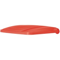 Poubelle plastique 90L rouge à pédale pour tri sélectif