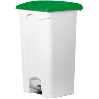 Poubelle plastique verte à pédale 90L lot de 3