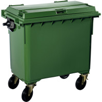 Containeur mobile bleu 770 litres extérieur robuste pratique