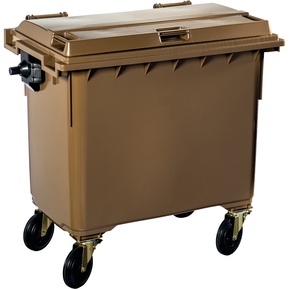 Conteneur mobile extérieur 770L marron polyvalent et robuste Conteneur mobile extérieur 770L marron polyvalent et robuste