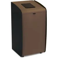 Borne modulaire marron pour tri sélectif des déchets.