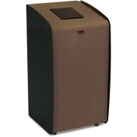 Borne modulaire marron pour tri sélectif des déchets.