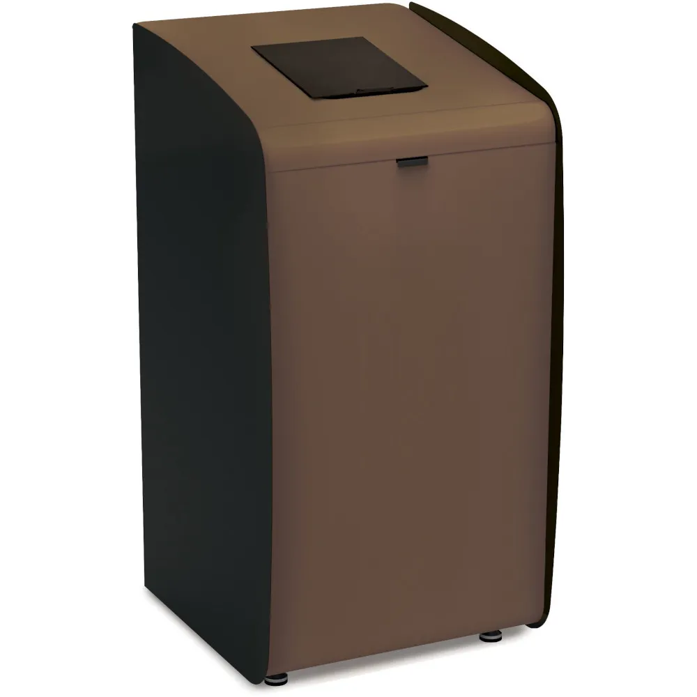 Borne modulaire marron pour tri sélectif des déchets.