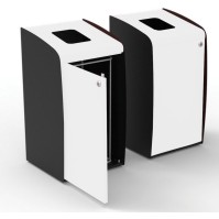 Borne à déchets moderne avec ouverture façade blanche propre