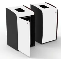Borne à déchets moderne avec ouverture façade blanche propre