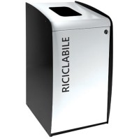 Borne à déchets avec ouverture frontale blanche moderne et pratique