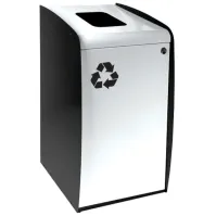 Borne à déchets façade blanche ouverture pratique moderne compacte