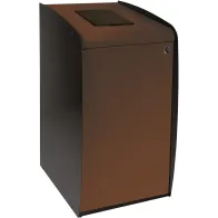 Borne à déchets marron avec ouverture frontale élégante et pratique