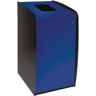 Borne à déchets avec ouverture frontale en façade bleue