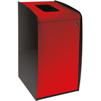 Borne à déchets avec ouverture façade rouge moderne et pratique