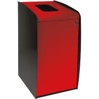Borne à déchets avec ouverture façade rouge moderne et pratique