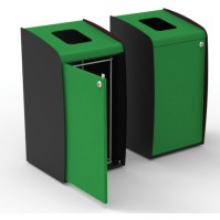 Borne déchets avec façade verte ouverte