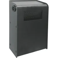 Cendrier mural sécurisé en tôle galvanisée acier gris