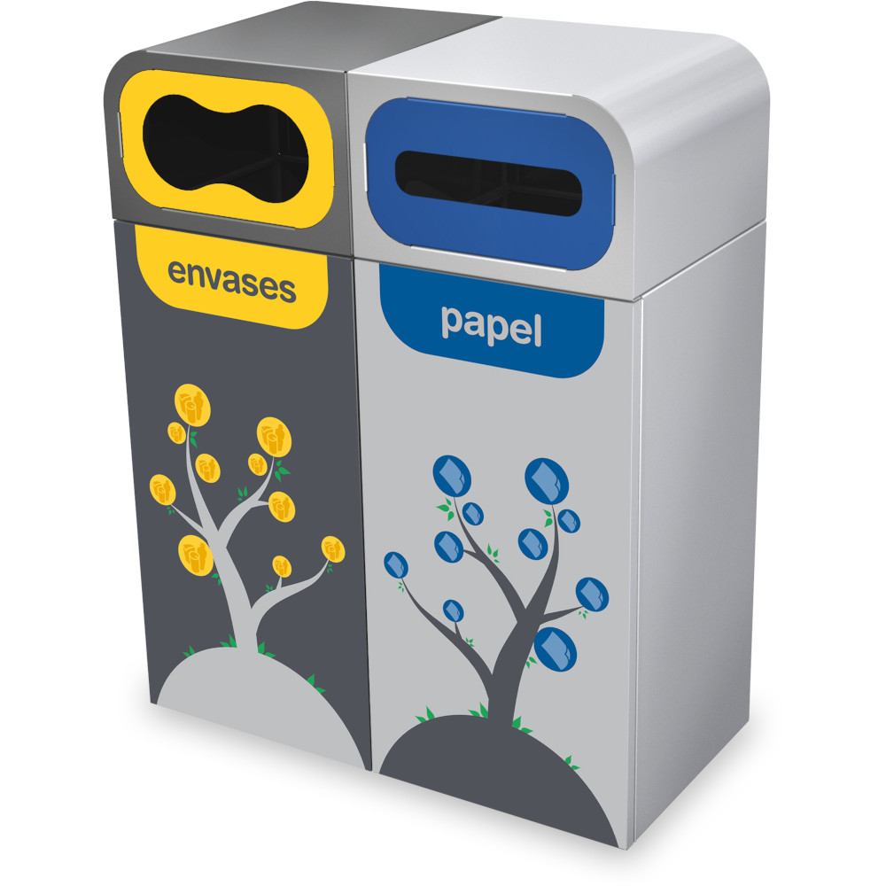 Poubelle colorée et amusante pour écoles 120L visuel inclus Poubelle colorée et amusante pour écoles 120L visuel inclus