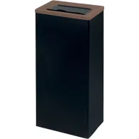 Corbeille marron 42L recyclage trappe rectangulaire tri-sélectif