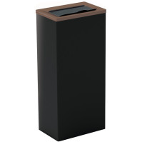 Corbeille marron 60L rectangulaire avec trappe tri-sélectif