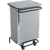 Conteneur mobile cuisine inox 70L brossé professionnel élégant