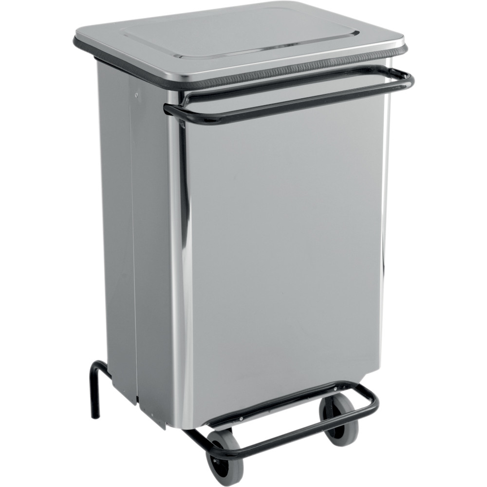 Conteneur mobile cuisine inox 70L brossé professionnel élégant Conteneur mobile cuisine inox 70L brossé professionnel élégant