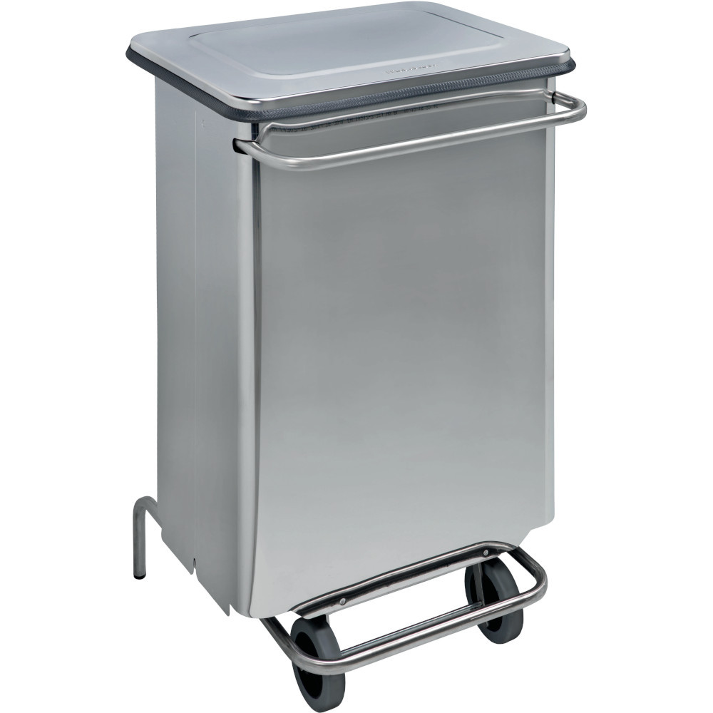 Conteneur cuisine professionnel 70L inox brillant mobile élégant Conteneur cuisine professionnel 70L inox brillant mobile élégant