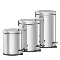 Petite poubelle ronde inox lot de 8 élégantes.
