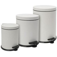 Lot de 8 petites poubelles rondes blanches élégantes