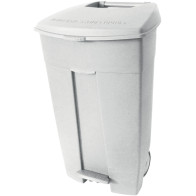 Conteneur plastique mobile à pédale 120L blanc robuste