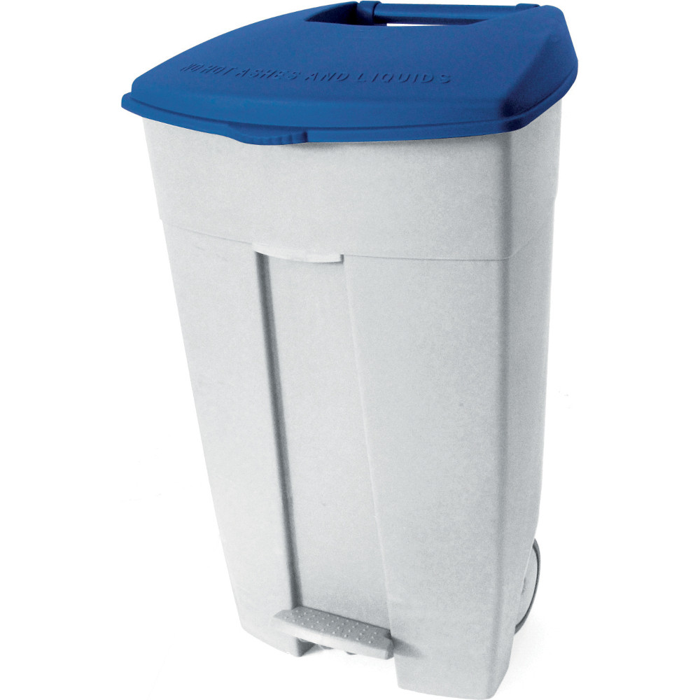 Conteneur plastique mobile pédale 120L bleu pratique robuste Conteneur plastique mobile pédale 120L bleu pratique robuste