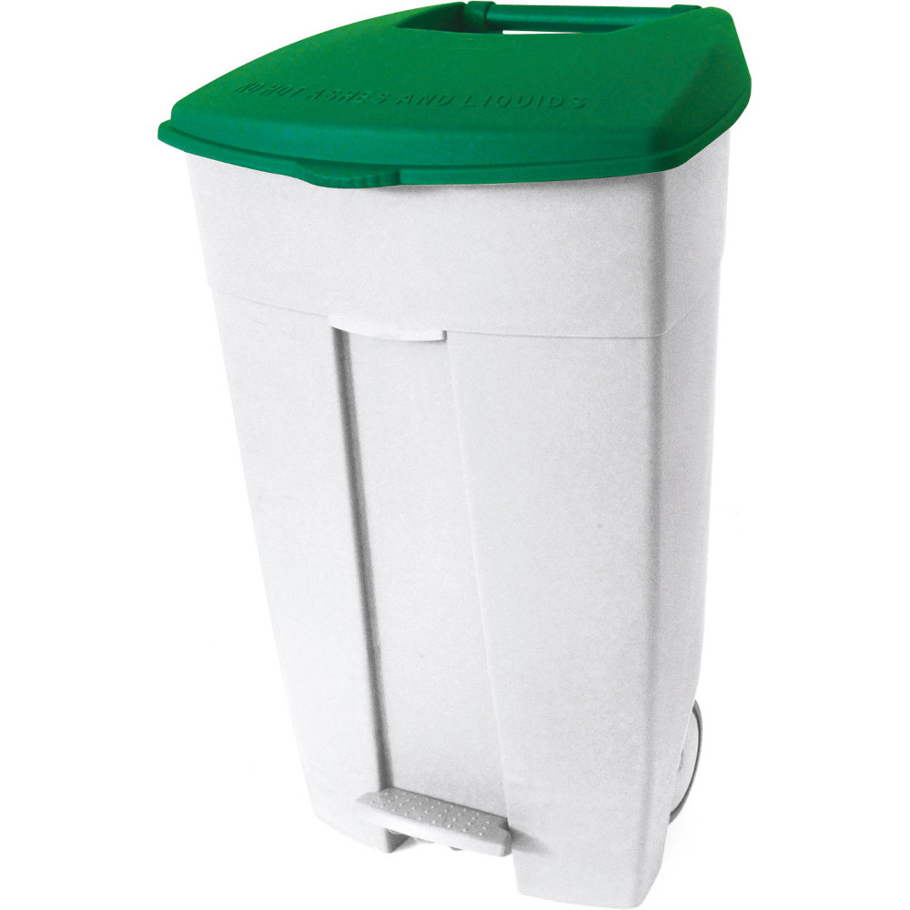 Conteneur plastique mobile pédale 120L vert pratique robuste Conteneur plastique mobile pédale 120L vert pratique robuste