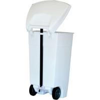 Conteneur plastique vert à pédale 120L mobile pratique