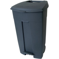 Conteneur plastique mobile noir 120L avec pédale lot de 3