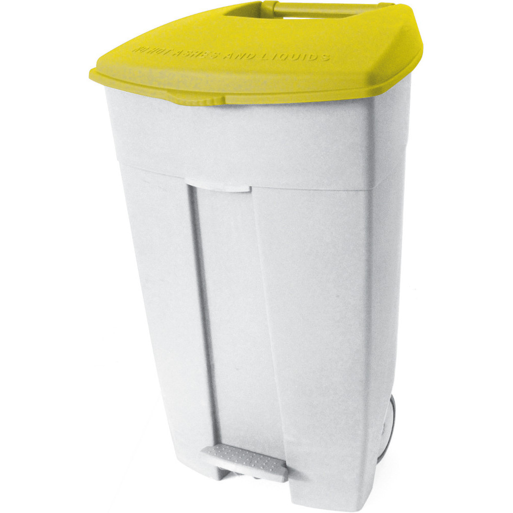 Conteneurs jaunes 120L à pédale mobiles en lot de 3 Conteneurs jaunes 120L à pédale mobiles en lot de 3