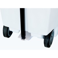 Conteneur plastique mobile 120L jaune à pédale lot de 3