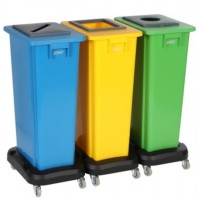 Ouverture papier gris pour bac de recyclage 60L 80L