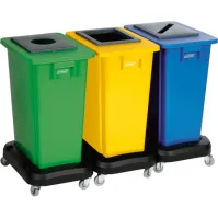 Bac recyclage jaune 60L plastique pour collecter déchets triés