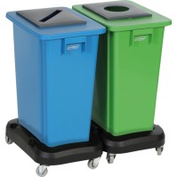 Collecteur recyclage 60L vert configurable durable écologique pratique