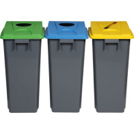 Bac recyclage gris 60L configurable fonctionnel et moderne