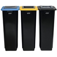 Bac de recyclage noir 80L configurable pratique robuste élégant