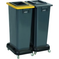 Bac recyclage noir 80L configurable robuste pratique et efficace