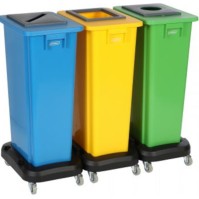 Bac recyclage 80L bleu configurable robuste et pratique