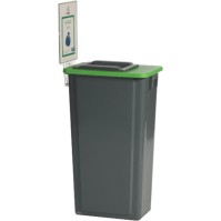 Bac recyclage 80L gris personnalisable pour déchets écologiques
