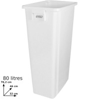 Bac recyclage blanc 80L configurable pour déchets recyclables