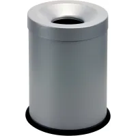 Corbeille anti-feu grise 15L sûreté bureau élégance moderne