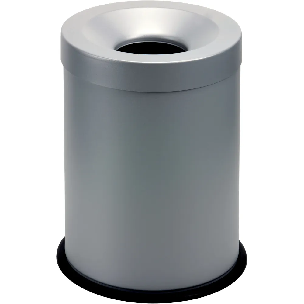 Corbeille anti-feu grise 15L sûreté bureau élégance moderne
