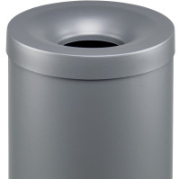 Corbeille grise antifeu 30L acier stable certifiée CNPP