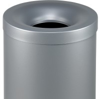 Corbeille antifeu grise 50L stable certifiée CNPP bureau