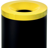 Corbeille anti-feu tri-sélective 50L noir jaune