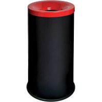 Corbeille anti-feu noire-rouge tri-sélective 50 litres