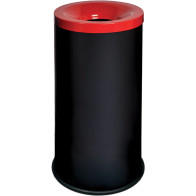 Corbeille anti-feu noire-rouge tri-sélective 50 litres
